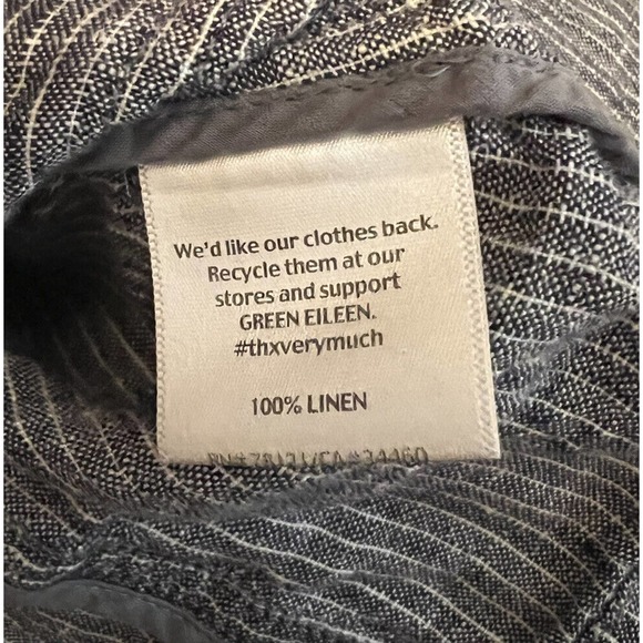 Eileen Fisher Women’s Blue White Linen Two Button Blazer Jacket Pockets Size XS - Picture 4 of 5